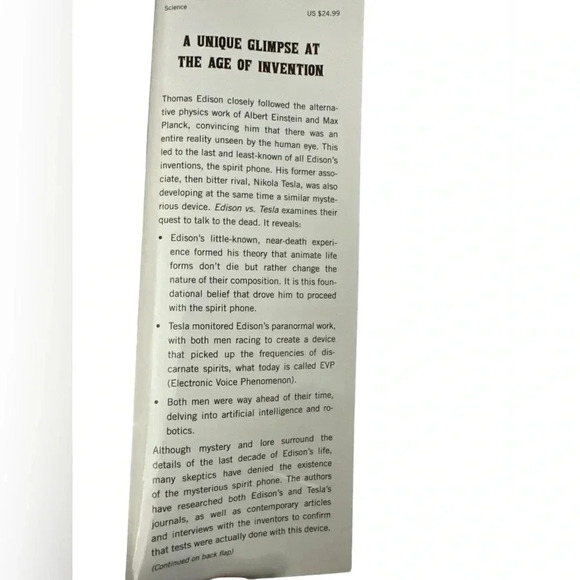 Edison Vs. Tesla The Battle over their Last Invention hardback book - Picture 2 of 4